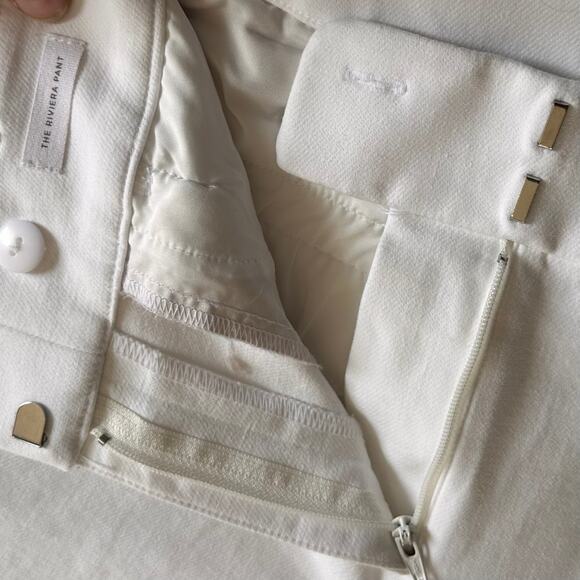 LOFT Julie Pants Size 6 White Straight Leg Stretch Mid Rise - Picture 7 of 9